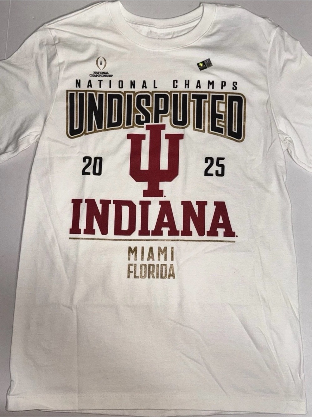 Nike Indiana Hoosiers 2025 National Champions T-Shirt Undisputed White Small
